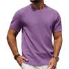 imagePJ PAUL JONES Mens TShirts Knit Crewneck Shirt Casual Short Sleeve Textured Pullover TeesPurple