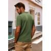 imagePJ PAUL JONES Mens Knit Shirts Short Sleeve Button Down Polo Shirt Fashion Hollow Out Texture Casual Summer Beach ShirtArmy Green