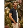 imagePJ PAUL JONES Mens Knit Shirts Short Sleeve Button Down Polo Shirt Fashion Hollow Out Texture Casual Summer Beach ShirtBlack