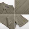 imagePJ PAUL JONES Mens Knit Shirts Short Sleeve Button Down Polo Shirt Fashion Hollow Out Texture Casual Summer Beach ShirtCamel