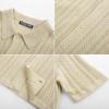 imagePJ PAUL JONES Mens Knit Shirts Short Sleeve Button Down Polo Shirt Fashion Hollow Out Texture Casual Summer Beach ShirtCream