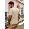 imagePJ PAUL JONES Mens Knit Shirts Short Sleeve Button Down Polo Shirt Fashion Hollow Out Texture Casual Summer Beach ShirtCream