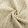 imagePJ PAUL JONES Mens Knit Shirts Short Sleeve Button Down Polo Shirt Fashion Hollow Out Texture Casual Summer Beach ShirtCream