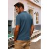 imagePJ PAUL JONES Mens Knit Shirts Short Sleeve Button Down Polo Shirt Fashion Hollow Out Texture Casual Summer Beach ShirtIndigo Blue