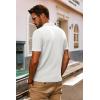 imagePJ PAUL JONES Mens Knit Shirts Short Sleeve Button Down Polo Shirt Fashion Hollow Out Texture Casual Summer Beach ShirtIvory White