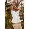 imagePJ PAUL JONES Mens Knit Shirts Short Sleeve Button Down Polo Shirt Fashion Hollow Out Texture Casual Summer Beach ShirtIvory White