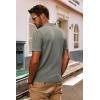 imagePJ PAUL JONES Mens Knit Shirts Short Sleeve Button Down Polo Shirt Fashion Hollow Out Texture Casual Summer Beach ShirtKhaki Green