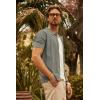 imagePJ PAUL JONES Mens Knit Shirts Short Sleeve Button Down Polo Shirt Fashion Hollow Out Texture Casual Summer Beach ShirtKhaki Green
