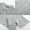 imagePJ PAUL JONES Mens Knit Shirts Short Sleeve Button Down Polo Shirt Fashion Hollow Out Texture Casual Summer Beach ShirtLight Grey