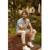 imagePJ PAUL JONES Mens Knit Shirts Short Sleeve Button Down Polo Shirt Fashion Hollow Out Texture Casual Summer Beach ShirtLight Grey