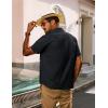 imagePJ PAUL JONES Mens Short Sleeve Button Down Shirts Summer Beach Shirts Untuckit Cotton Shirt with PocketBlack