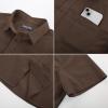 imagePJ PAUL JONES Mens Short Sleeve Button Down Shirts Summer Beach Shirts Untuckit Cotton Shirt with PocketBrown