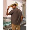 imagePJ PAUL JONES Mens Short Sleeve Button Down Shirts Summer Beach Shirts Untuckit Cotton Shirt with PocketBrown