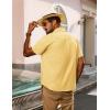 imagePJ PAUL JONES Mens Short Sleeve Button Down Shirts Summer Beach Shirts Untuckit Cotton Shirt with PocketYellow