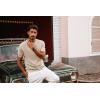 imagePJ PAUL JONES Mens Casual TShirts Classic Short Sleeve Knit Tees Crewneck Solid Tee ShirtsApricot