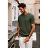 imagePJ PAUL JONES Mens Casual TShirts Classic Short Sleeve Knit Tees Crewneck Solid Tee ShirtsArmy Green