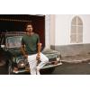 imagePJ PAUL JONES Mens Casual TShirts Classic Short Sleeve Knit Tees Crewneck Solid Tee ShirtsArmy Green