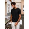 imagePJ PAUL JONES Mens Casual TShirts Classic Short Sleeve Knit Tees Crewneck Solid Tee ShirtsBlack