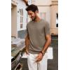imagePJ PAUL JONES Mens Casual TShirts Classic Short Sleeve Knit Tees Crewneck Solid Tee ShirtsCamel