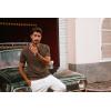 imagePJ PAUL JONES Mens Casual TShirts Classic Short Sleeve Knit Tees Crewneck Solid Tee ShirtsCoffee
