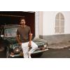 imagePJ PAUL JONES Mens Casual TShirts Classic Short Sleeve Knit Tees Crewneck Solid Tee ShirtsCoffee