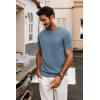 imagePJ PAUL JONES Mens Casual TShirts Classic Short Sleeve Knit Tees Crewneck Solid Tee ShirtsGrey Blue