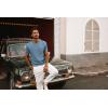 imagePJ PAUL JONES Mens Casual TShirts Classic Short Sleeve Knit Tees Crewneck Solid Tee ShirtsGrey Blue