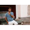 imagePJ PAUL JONES Mens Casual TShirts Classic Short Sleeve Knit Tees Crewneck Solid Tee ShirtsGrey Blue