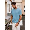 imagePJ PAUL JONES Mens Casual TShirts Classic Short Sleeve Knit Tees Crewneck Solid Tee ShirtsLight Blue