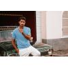 imagePJ PAUL JONES Mens Casual TShirts Classic Short Sleeve Knit Tees Crewneck Solid Tee ShirtsLight Blue