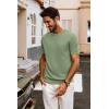 imagePJ PAUL JONES Mens Casual TShirts Classic Short Sleeve Knit Tees Crewneck Solid Tee ShirtsLight Green