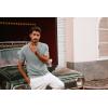 imagePJ PAUL JONES Mens Casual TShirts Classic Short Sleeve Knit Tees Crewneck Solid Tee ShirtsLight Grey