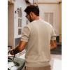 imagePJ PAUL JONES Mens Knit Shirts Short Sleeve Button Down Shirt Vintage Polo Shirt Casual Summer Beach ShirtsApricot