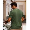 imagePJ PAUL JONES Mens Knit Shirts Short Sleeve Button Down Shirt Vintage Polo Shirt Casual Summer Beach ShirtsArmy Green