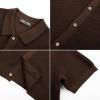 imagePJ PAUL JONES Mens Knit Shirts Short Sleeve Button Down Shirt Vintage Polo Shirt Casual Summer Beach ShirtsCoffee
