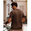 imagePJ PAUL JONES Mens Knit Shirts Short Sleeve Button Down Shirt Vintage Polo Shirt Casual Summer Beach ShirtsCoffee