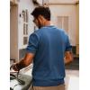 imagePJ PAUL JONES Mens Knit Shirts Short Sleeve Button Down Shirt Vintage Polo Shirt Casual Summer Beach ShirtsIndigo