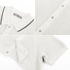 imagePJ PAUL JONES Mens Knit Shirts Short Sleeve Button Down Shirt Vintage Polo Shirt Casual Summer Beach ShirtsIvory White