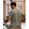 imagePJ PAUL JONES Mens Knit Shirts Short Sleeve Button Down Shirt Vintage Polo Shirt Casual Summer Beach ShirtsKhaki Green