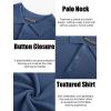imagePJ PAUL JONES Mens Polo Shirt Short Sleeve Textured Knit Button Shirts Raglan Sleeve Casual Golf ShirtDark Blue