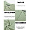 imagePJ PAUL JONES Mens Polo Shirt Short Sleeve Textured Knit Button Shirts Raglan Sleeve Casual Golf ShirtLight Green