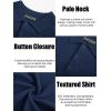 imagePJ PAUL JONES Mens Polo Shirt Short Sleeve Textured Knit Button Shirts Raglan Sleeve Casual Golf ShirtNavy Blue