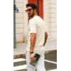 imagePJ PAUL JONES Mens Polo Shirts Short Sleeve Quarter Zip Shirt Casual Ribbed Knit Polo ShirtsApricot
