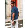 imagePJ PAUL JONES Mens Polo Shirts Short Sleeve Quarter Zip Shirt Casual Ribbed Knit Polo ShirtsNavy Blue
