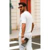 imagePJ PAUL JONES Mens Polo Shirts Short Sleeve Quarter Zip Shirt Casual Ribbed Knit Polo ShirtsWhite