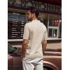 imagePJ PAUL JONES Mens Polo Shirts VNeck Knit Polo Textured Summer ShirtsApricot
