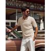 imagePJ PAUL JONES Mens Polo Shirts VNeck Knit Polo Textured Summer ShirtsApricot
