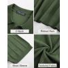imagePJ PAUL JONES Mens Polo Shirts VNeck Knit Polo Textured Summer ShirtsArmy Green