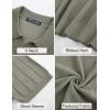imagePJ PAUL JONES Mens Polo Shirts VNeck Knit Polo Textured Summer ShirtsKhaki