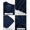 imagePJ PAUL JONES Mens Polo Shirts VNeck Knit Polo Textured Summer ShirtsNavy Blue